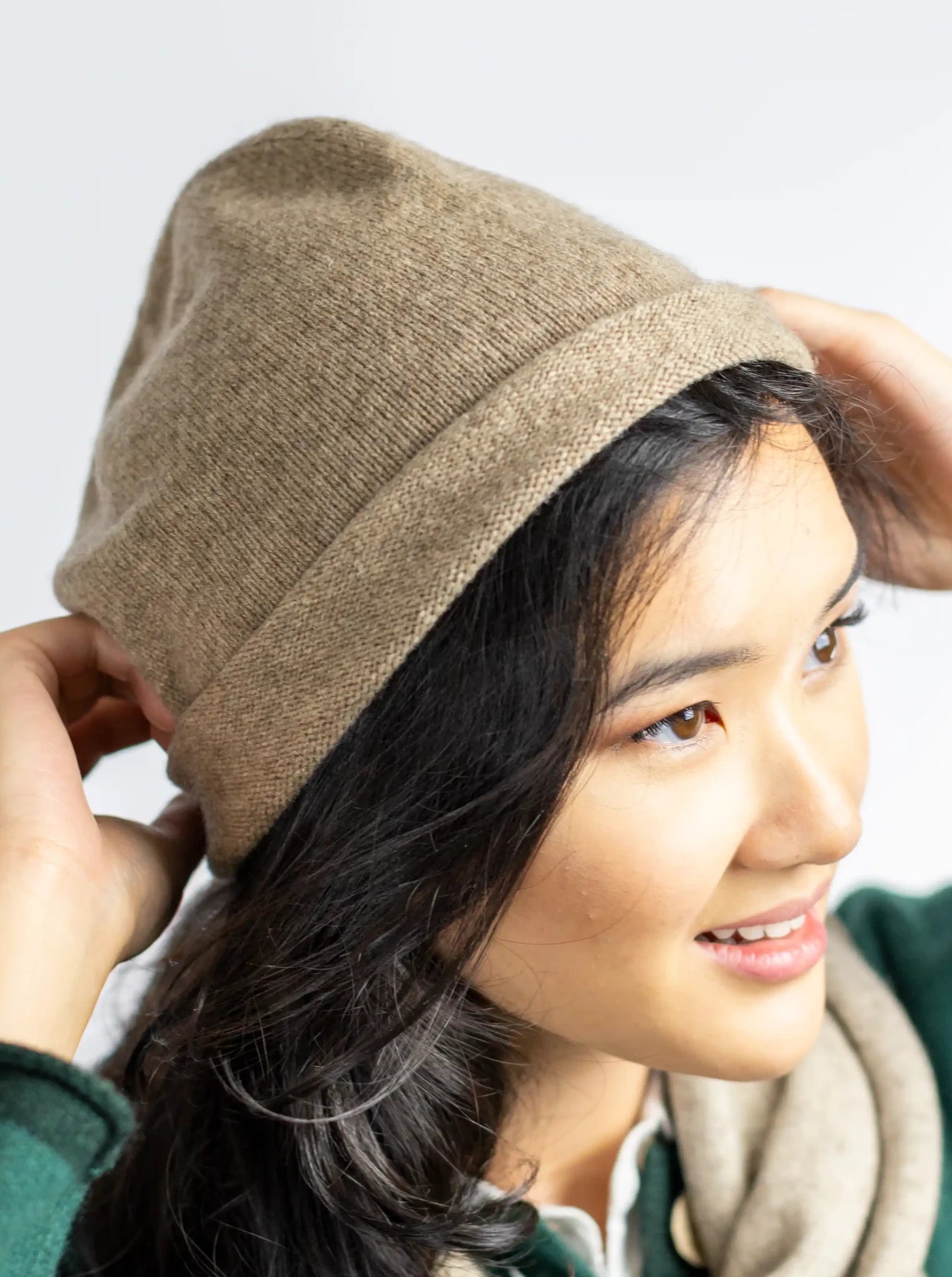 Knitted Beanie Hat - Natural Yak Yarn