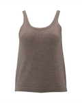 Pure cashmere vest camisole in beige on white background
