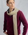 Knitted unisex scarf in natural undyed yak yarn