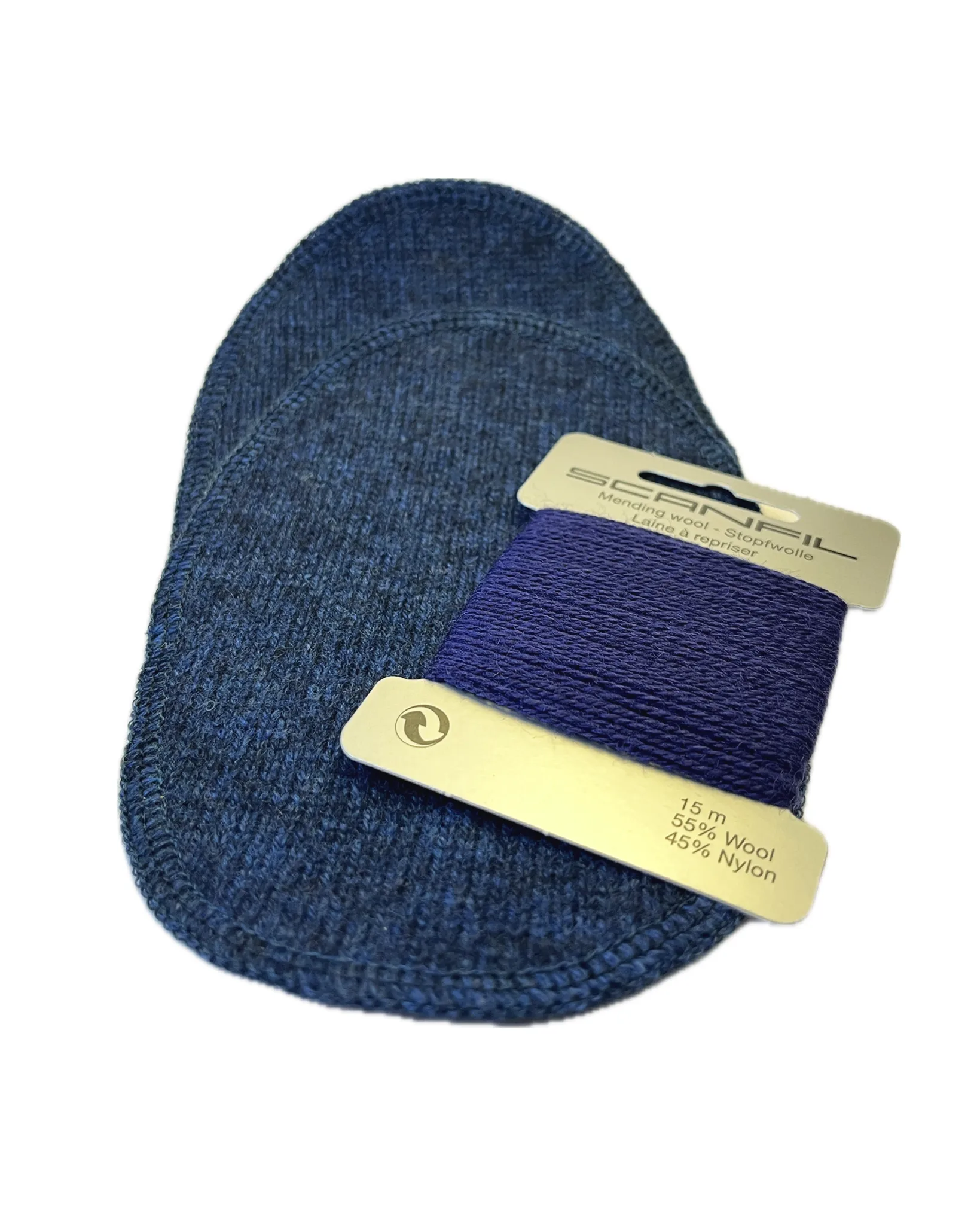 Elbow patch in knitted piece for mending jumpers - ocean blue