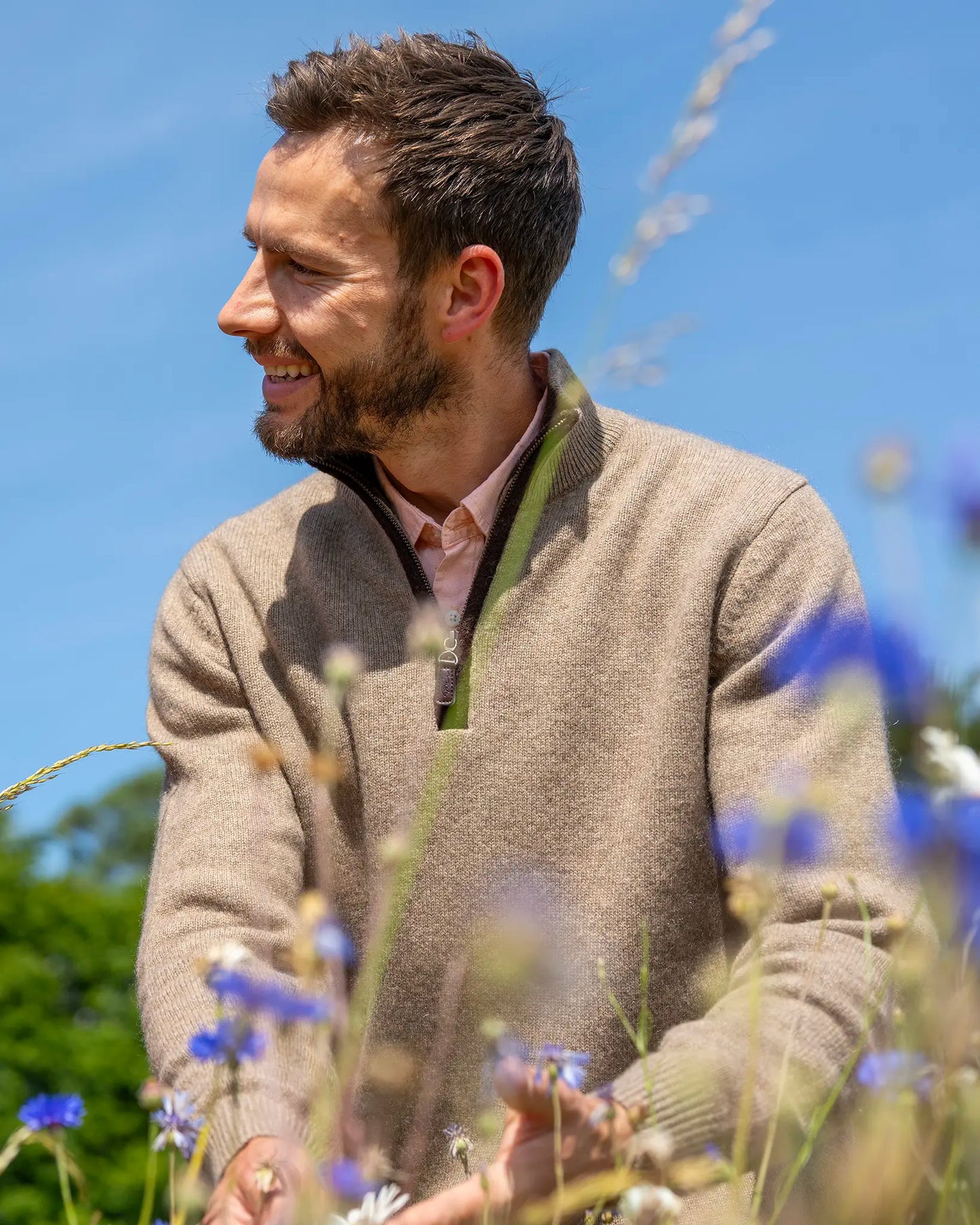 Zip Neck Jumper - Light Yak Yarn