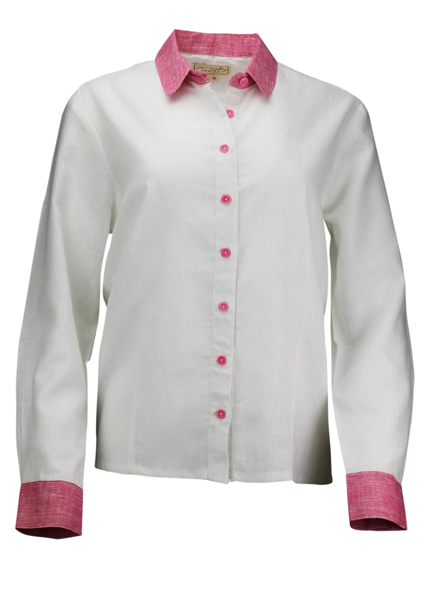 Women's Hemp Shirt White | Pink