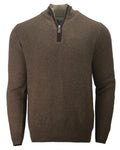 Men's zip neck sweater in natural sustainable yak yarn by Misty Cashmere