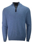 Men's cashmere merino jumper in 7 gauge knit marine blue by Misty Cashmere