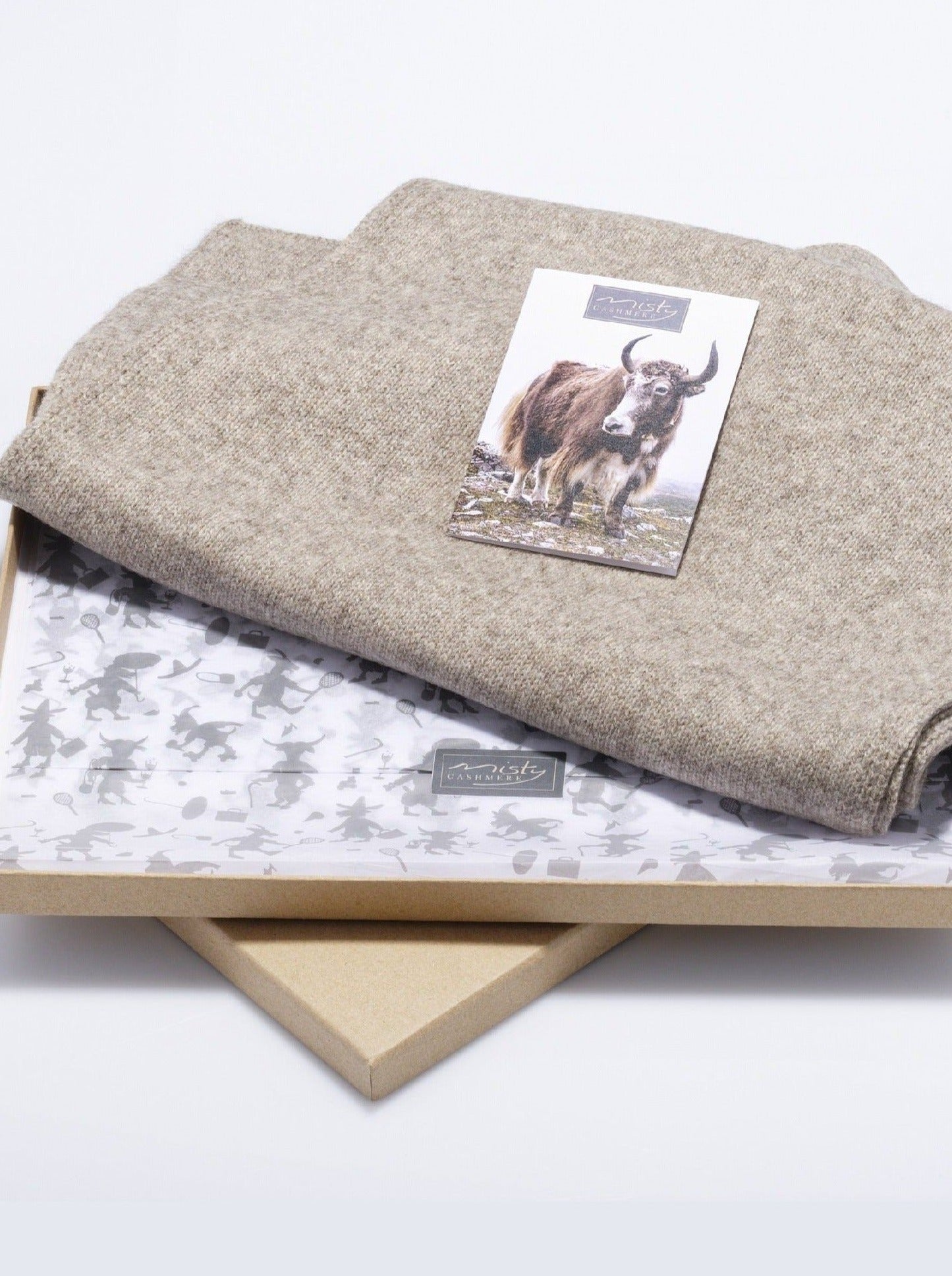 Knitted Scarf - Natural Yak Yarn