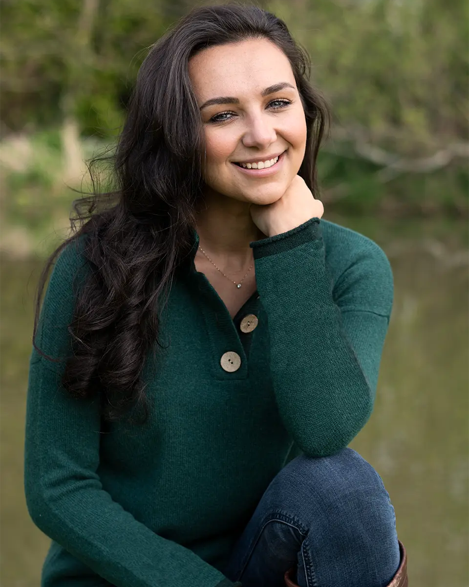 Cashmere and Merino High Collar Jumper - Myrtle Green